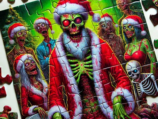 Zombie Christmas Jigsaw: Feiertagsspaß für Horrorfans cover image