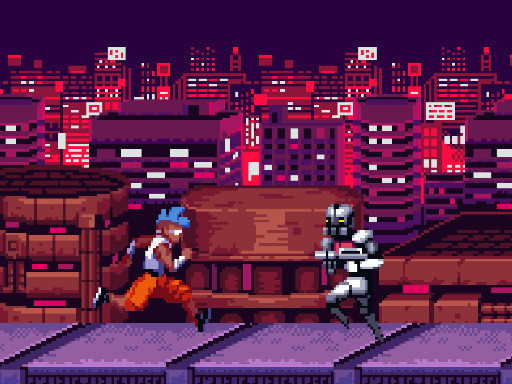 Endloses Cyberpunk-Runner-Spiel
