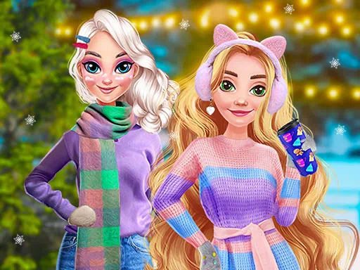 Soft Girls Winter-Ästhetik-Spiel