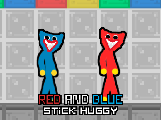Rotes und blaues Stock-Kuschelspiel