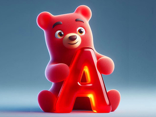 Gummi-Buchstaben-Pop-Spiel